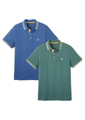 Polo de manga corta (2 unidades) Índigo claro + verde grisáceo